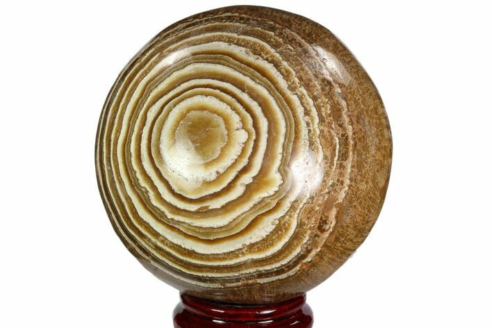 Polished, Banded Aragonite Sphere - Morocco #105620